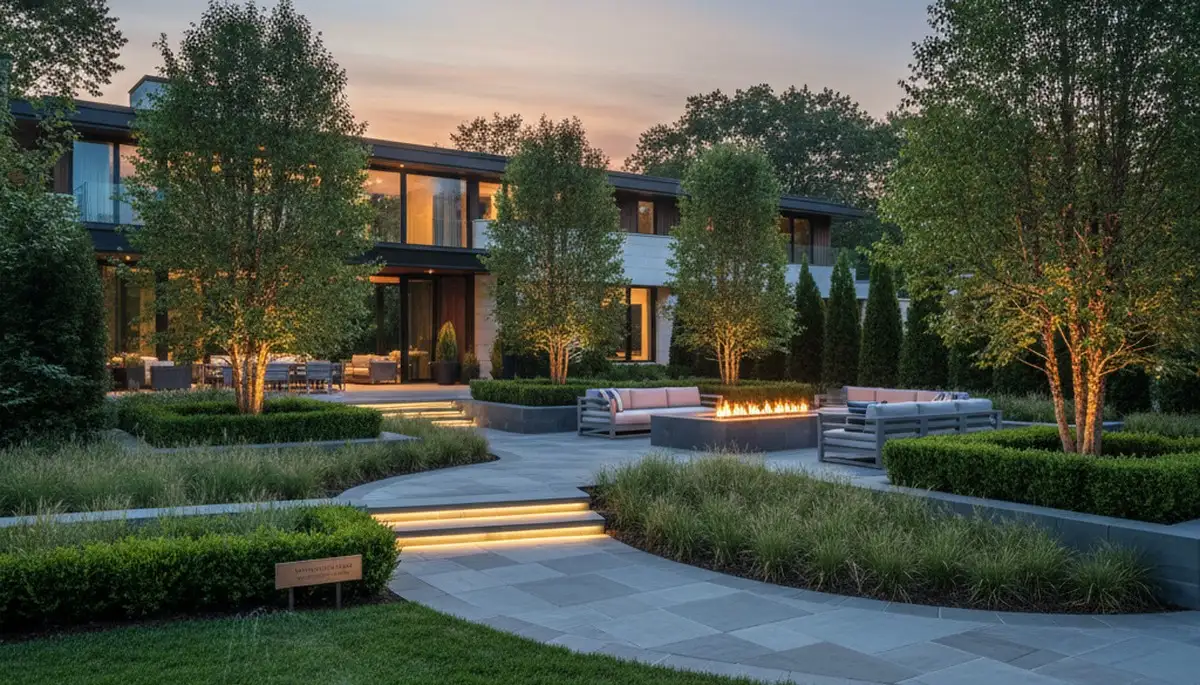 Landscaping crew providing professional lawn care in Waltham, MA