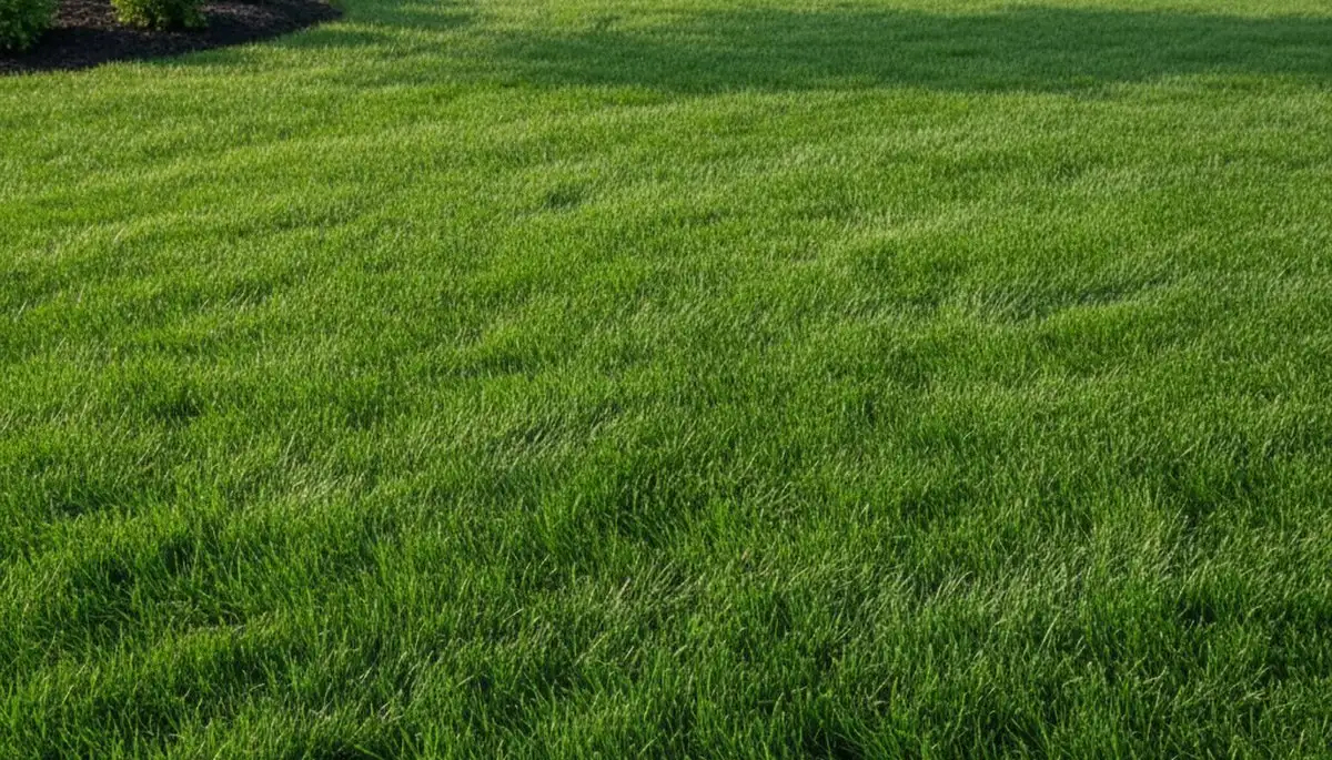 Lush green residential lawn in Waltham MA showing professional lawn care results by Chop Chop Landscaping